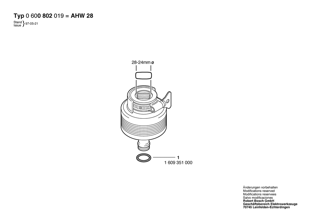 Bosch AHW 28 / 0600800019 / --- Spare Parts