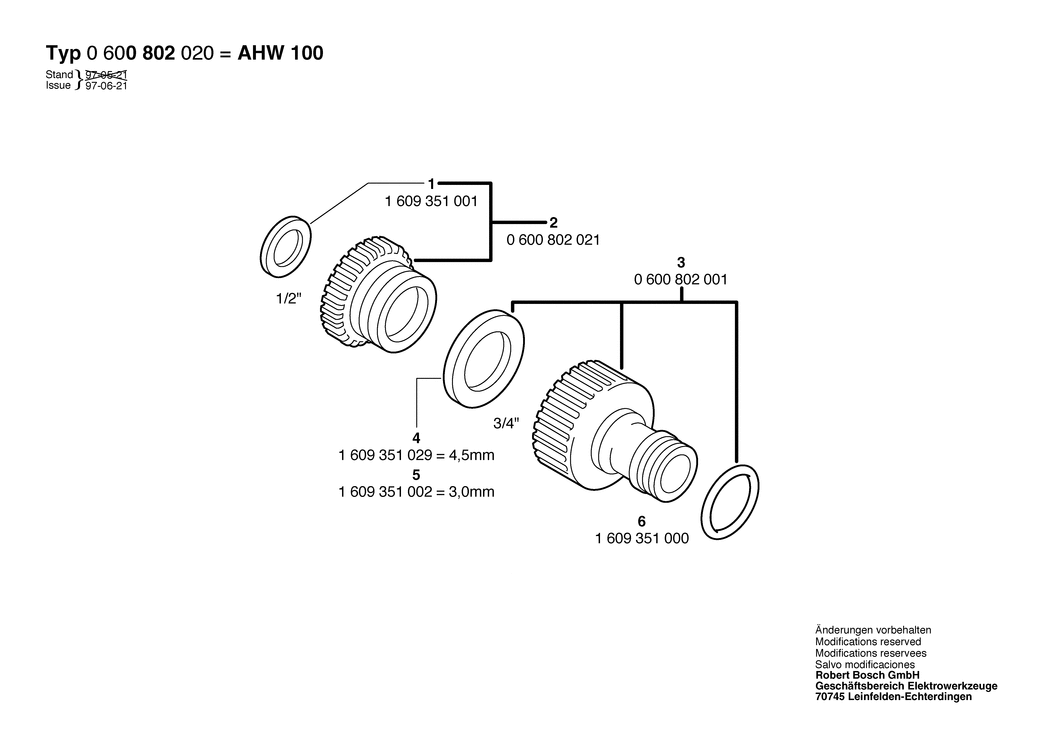 Bosch AHW 100 / 0600800020 / --- Spare Parts