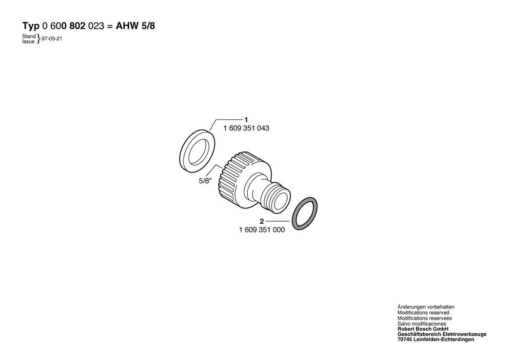 Bosch AHW 5/8 / 0600800023 / --- Spare Parts