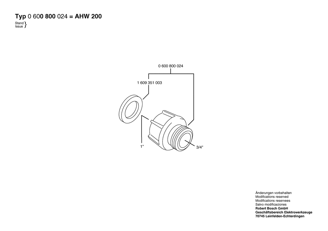 Bosch AHW 200 / 0600800024 / --- Spare Parts