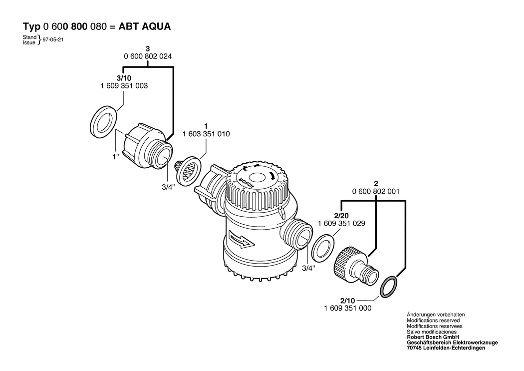 Bosch ABT AQUA-CONTROL / 0600800080 / --- Spare Parts