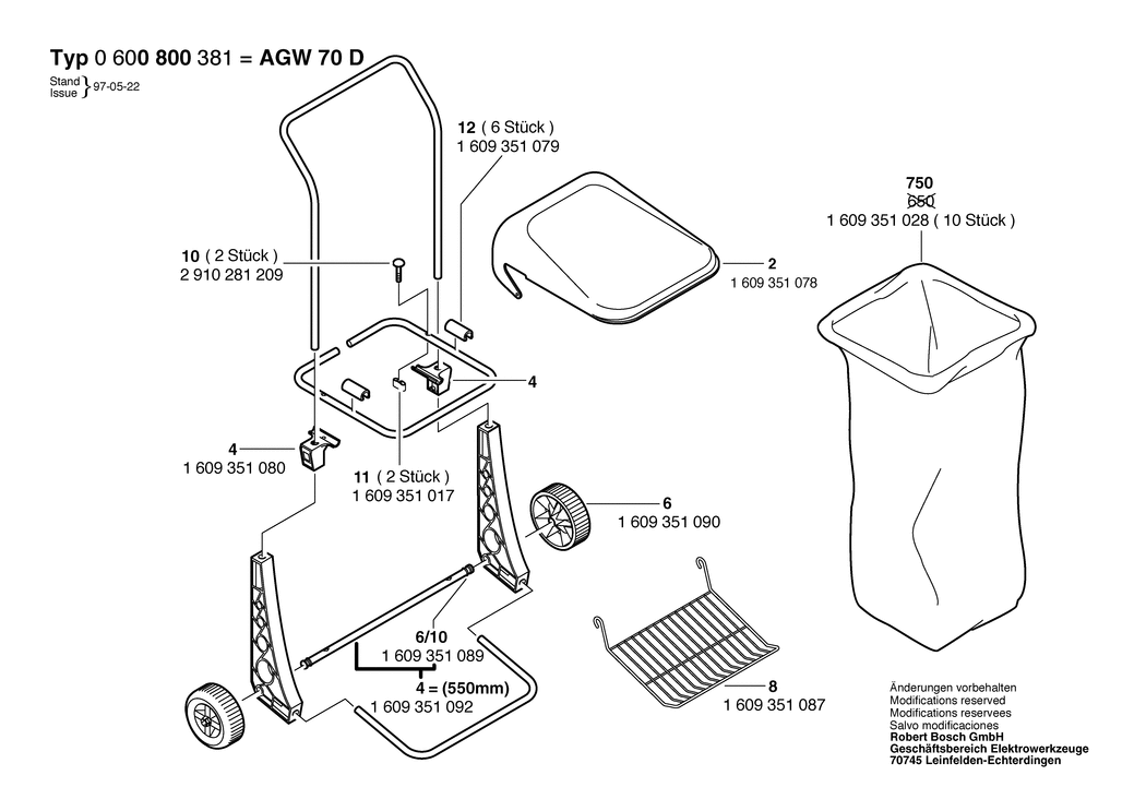 Bosch AGW 70 D / 0600800381 / --- Spare Parts