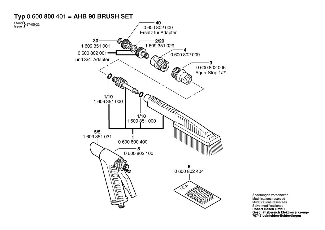 Bosch AHB 90 BRUSH-SET / 0600800401 / --- Spare Parts