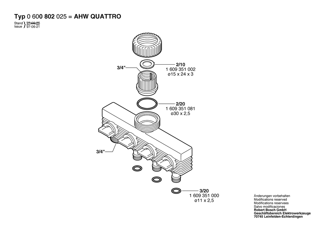 Bosch AHW QUATTRO / 0600802025 / --- Spare Parts