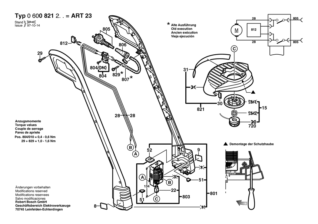 Bosch ART 23 / 0600821203 / EU 230 Volt Spare Parts