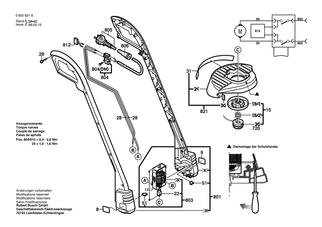 Bosch ART 23 / 0600821832 / CH 230 Volt Spare Parts