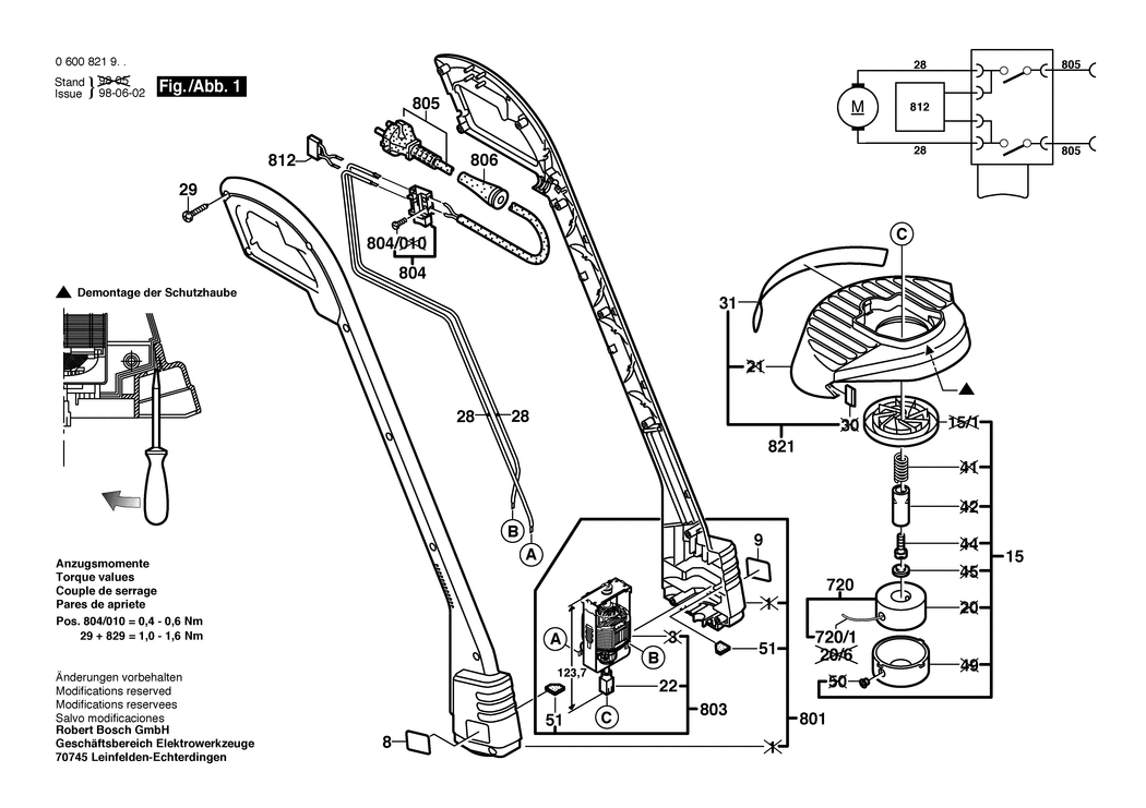 Bosch ART 23 F / 0600821903 / EU 230 Volt Spare Parts