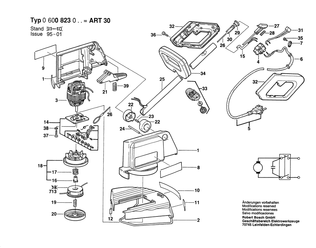 Bosch ART 30 / 0600823003 / EU 230 Volt Spare Parts