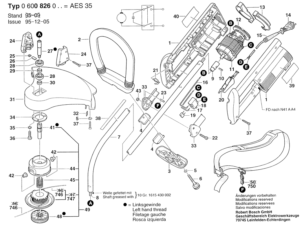 Bosch AES 35 / 0600826003 / EU 230 Volt Spare Parts