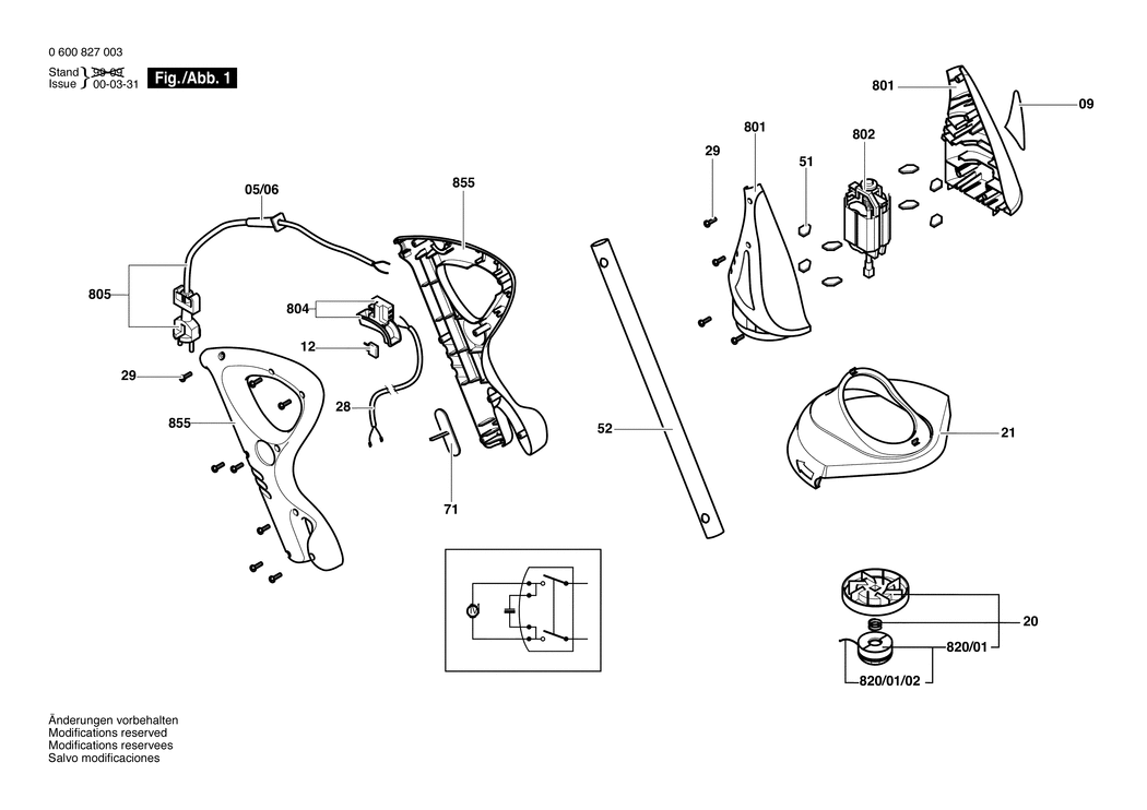 Bosch ART 23 G / 0600827003 / EU 230 Volt Spare Parts