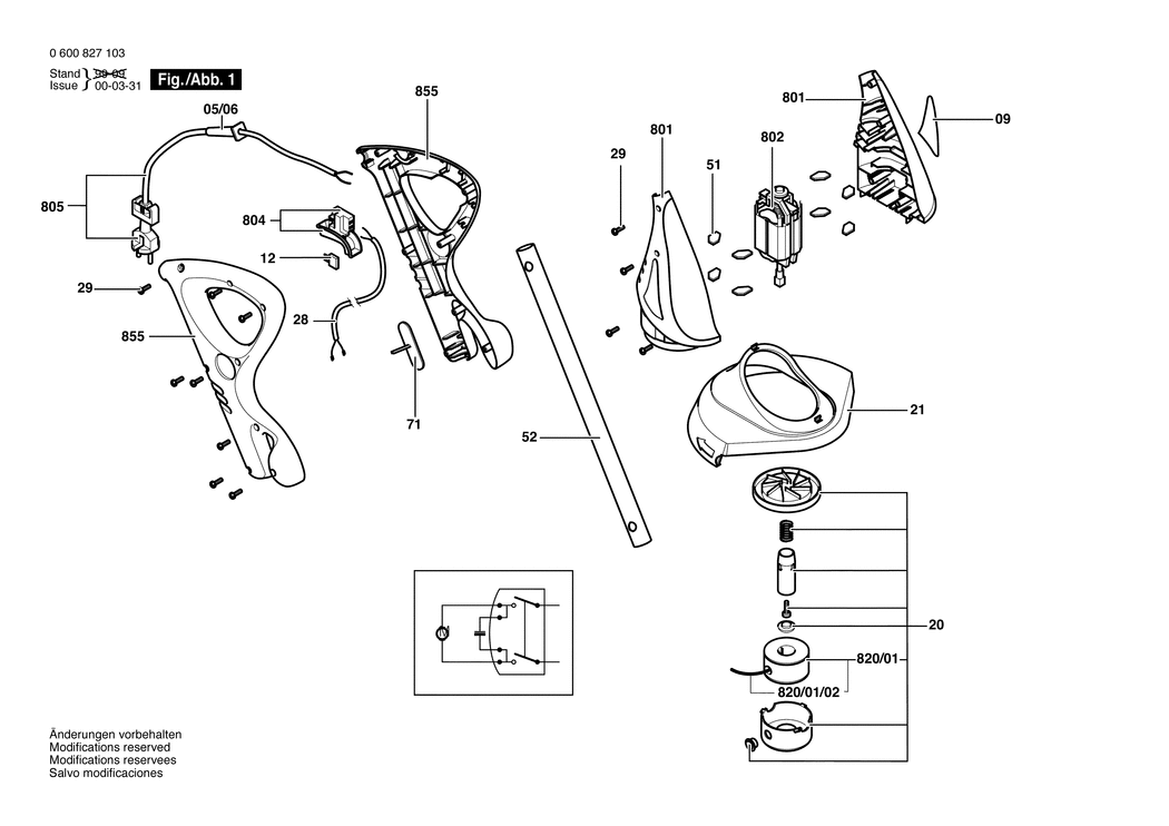 Bosch ART 23 GF / 0600827132 / CH 230 Volt Spare Parts