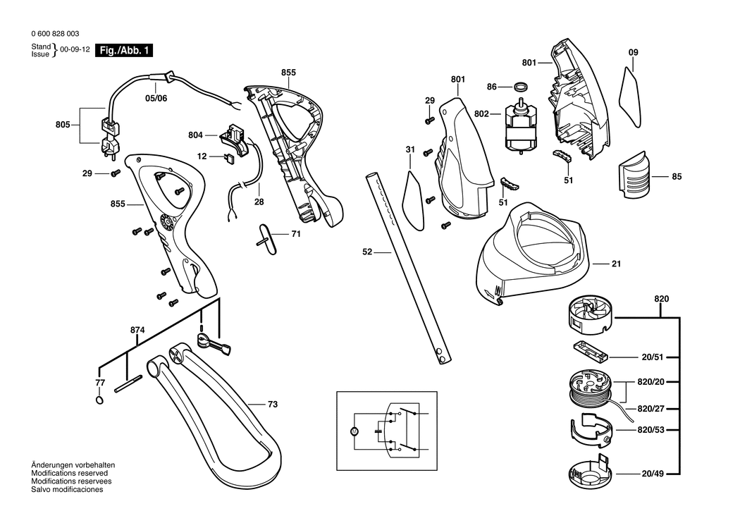 Bosch ART 25 GSA / 0600828003 / EU 230 Volt Spare Parts