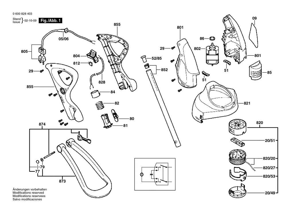 Bosch ART 25 GSAV / 0600828432 / CH 230 Volt Spare Parts