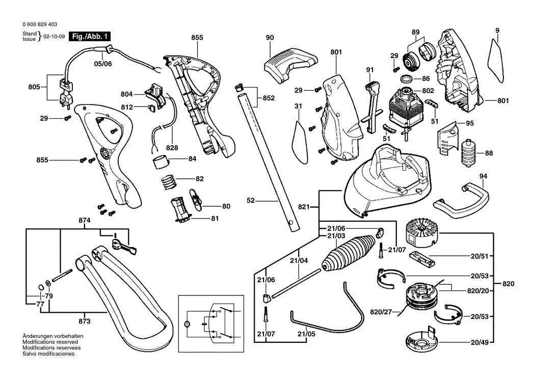 Bosch ART 30 GSDV / 0600829432 / CH 230 Volt Spare Parts