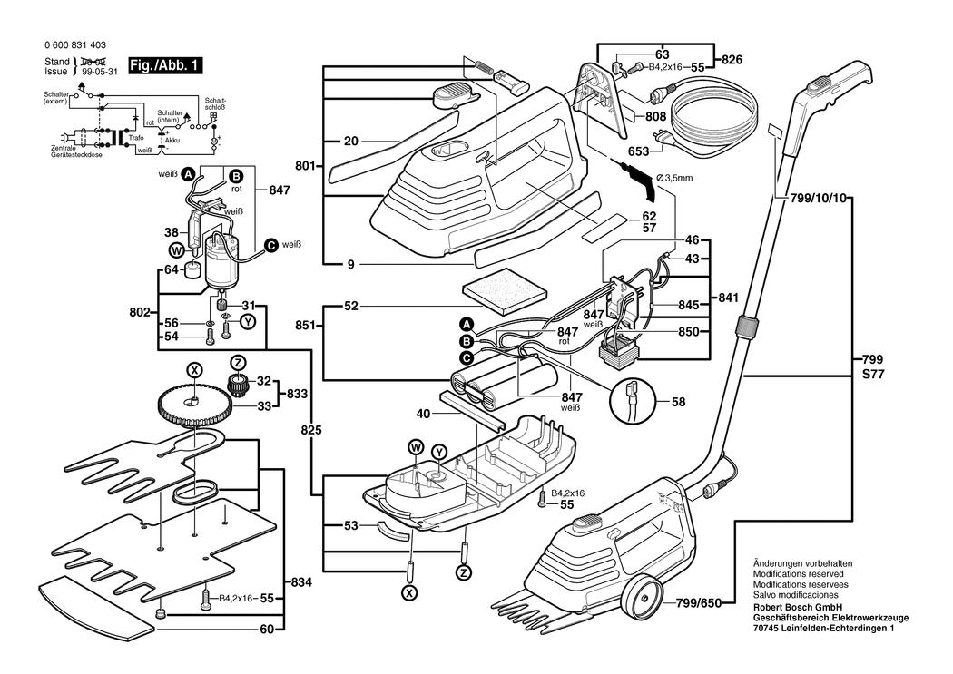 Bosch AGS 10-6 / 0600831403 / EU 7.2 Volt Spare Parts