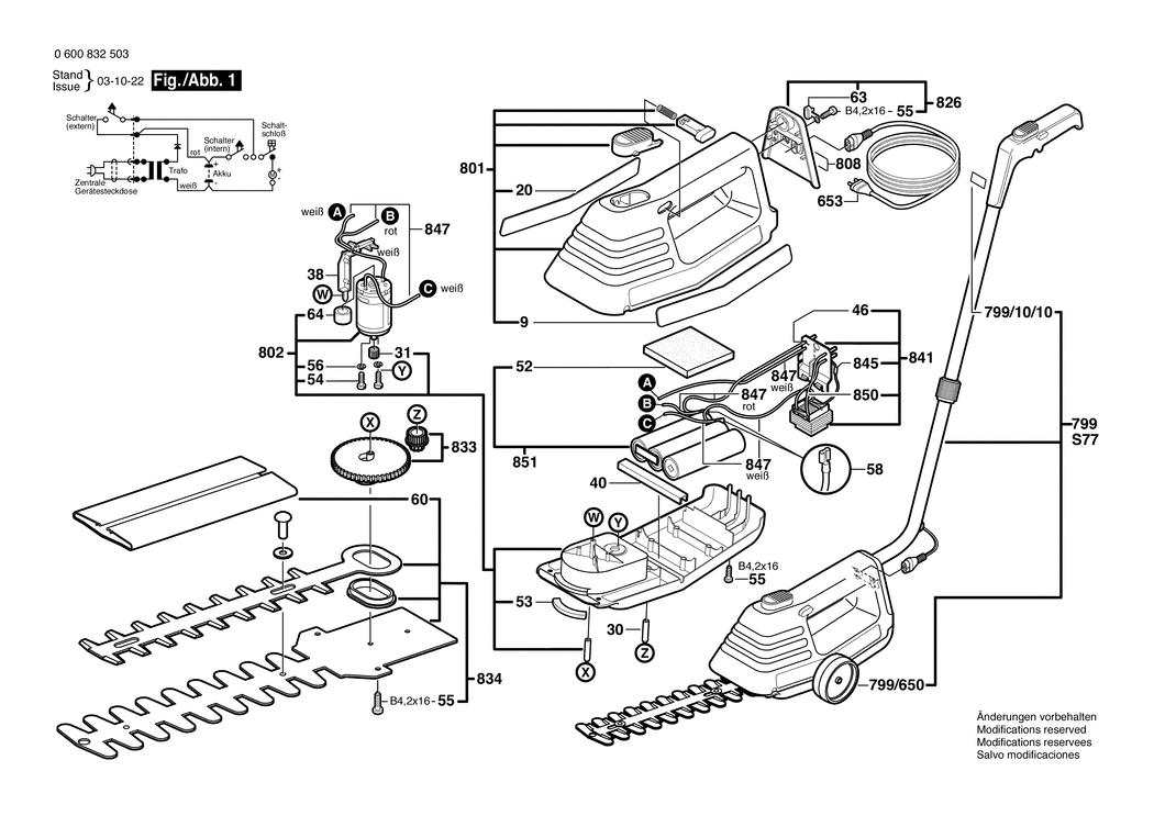 Bosch AHS 18 ACCU / 0600832503 / EU 7.2 Volt Spare Parts