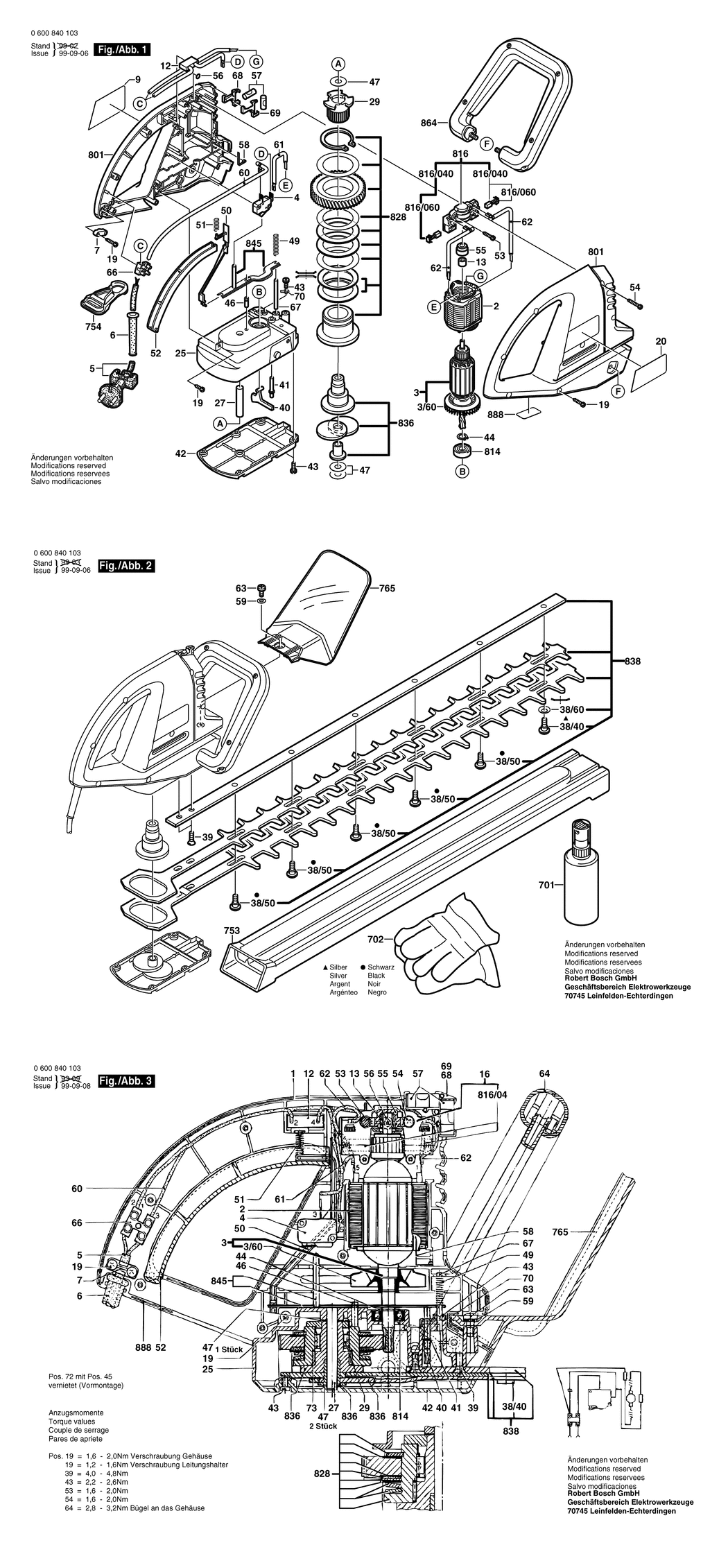 Bosch AHS 600 / 0600840133 / S 230 Volt Spare Parts