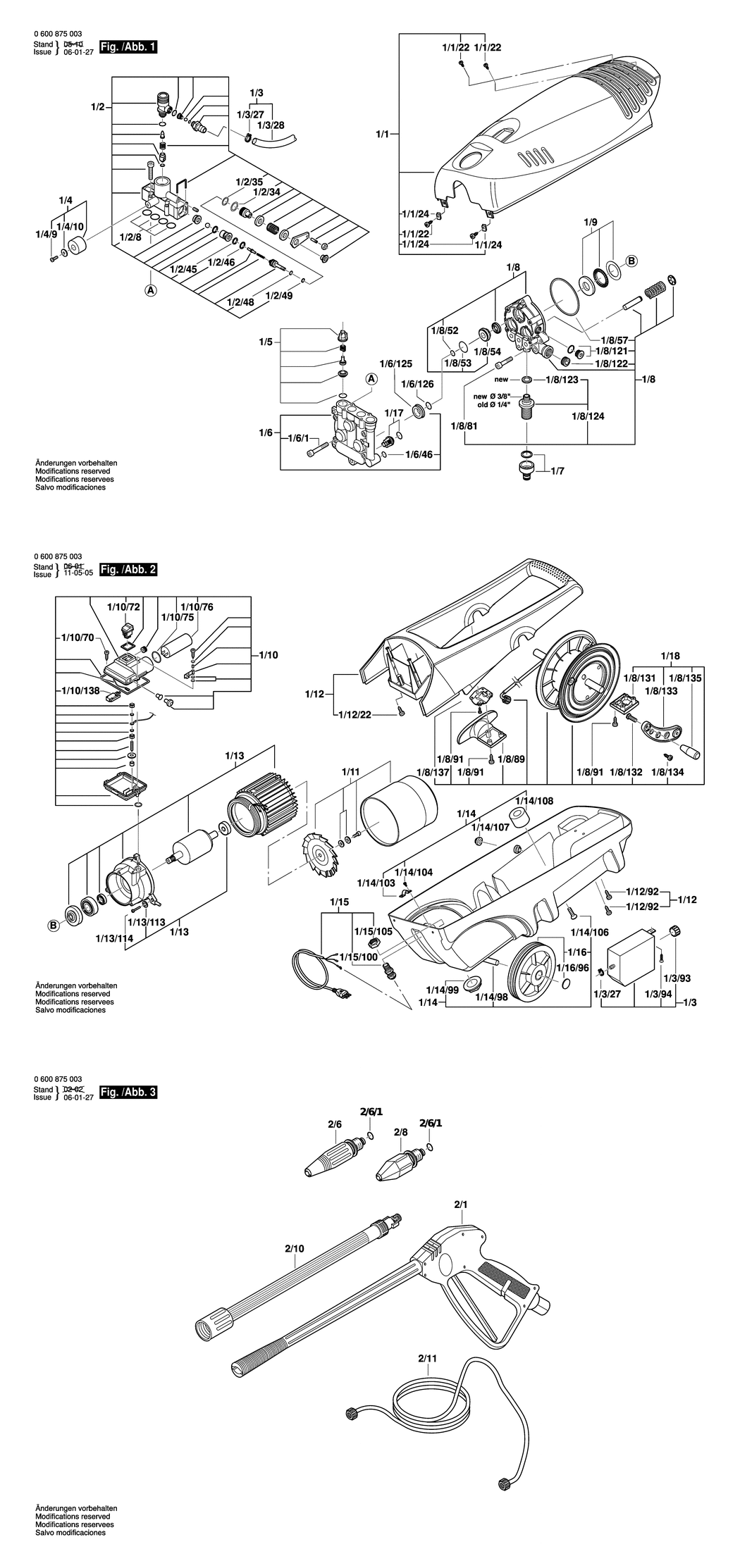 Bosch AQUATAK 1500 SI / 0600875032 / CH 230 Volt Spare Parts