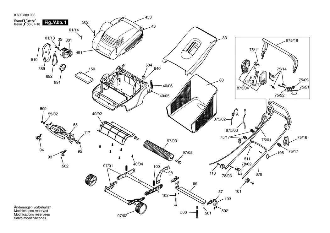 Bosch ASM 32 / 0600889003 / EU 230 Volt Spare Parts