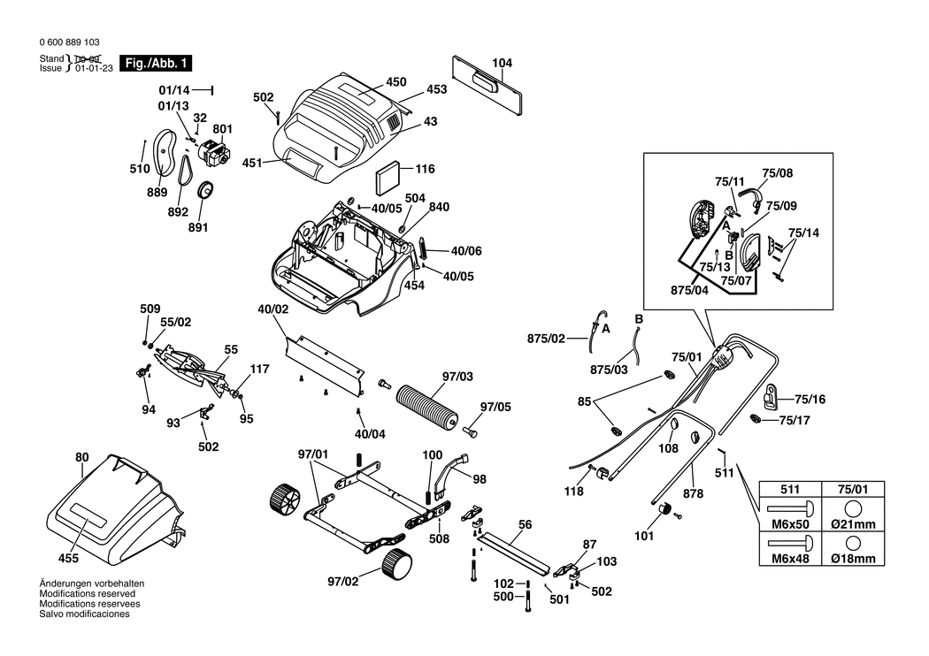 Bosch ASM 32 F / 0600889103 / EU 230 Volt Spare Parts