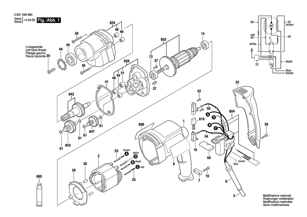 Bosch K3959 / 0601049660 / EU 230 Volt Spare Parts