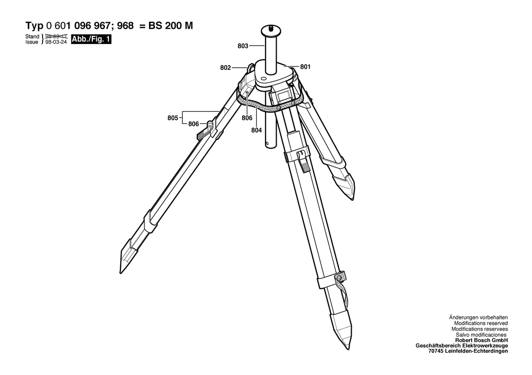 Bosch BS 200 M / 0601096967 / EU Spare Parts