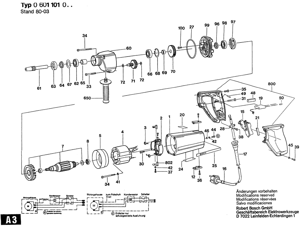 Bosch UB(J𩝛 26 / 0601101001 / EU 230 Volt Spare Parts