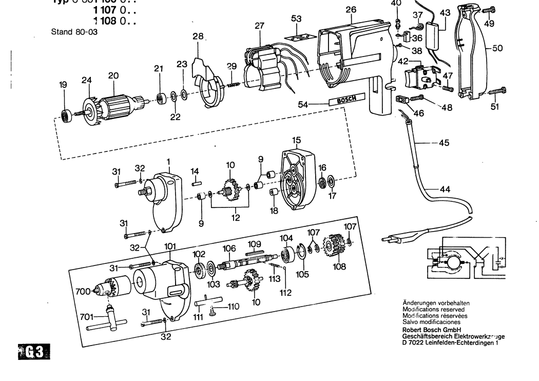 Bosch ---- / 0601106000 / EU 24 Volt Spare Parts