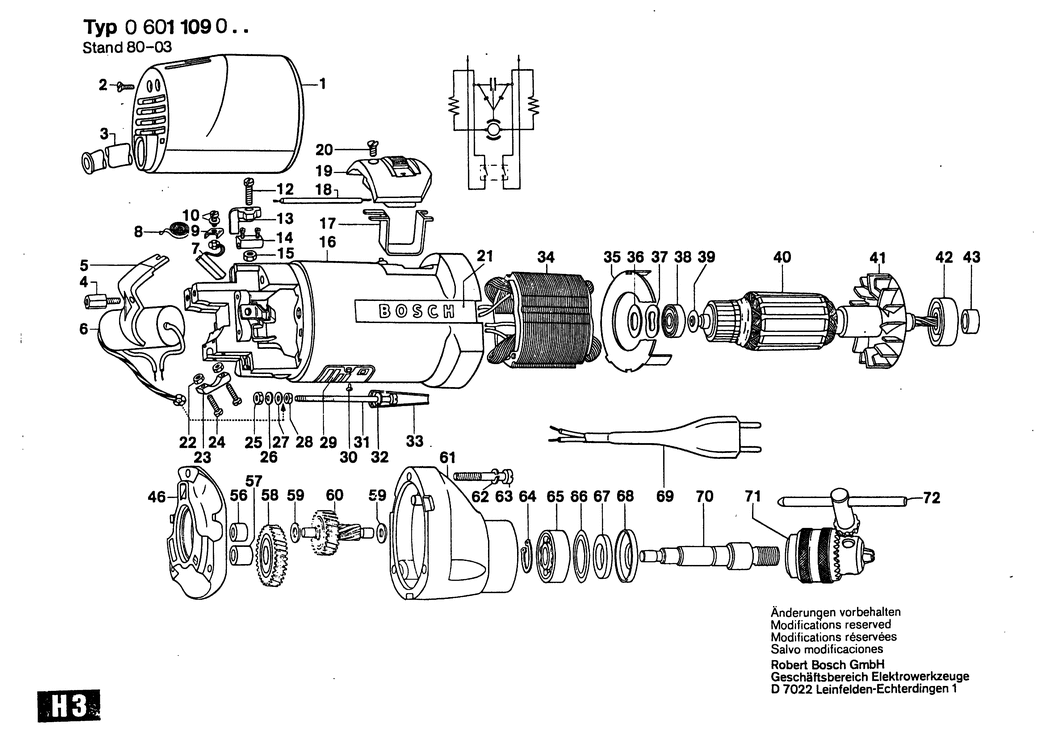 Bosch ---- / 0601109000 / EU 24 Volt Spare Parts