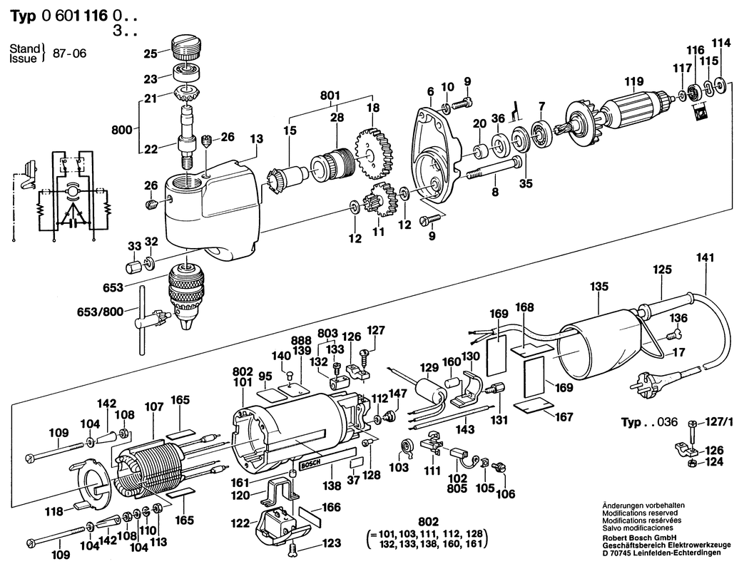 Bosch ---- / 0601116003 / EU 220 Volt Spare Parts