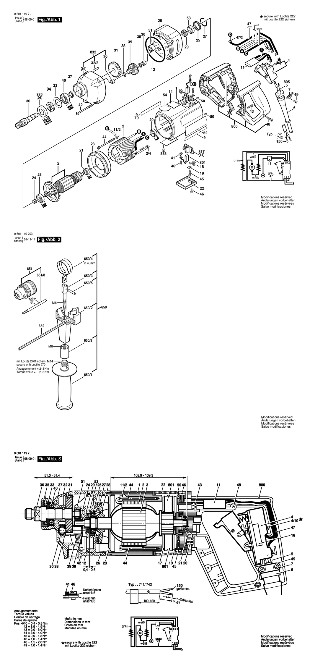 Bosch ---- / 0601119703 / EU 230 Volt Spare Parts