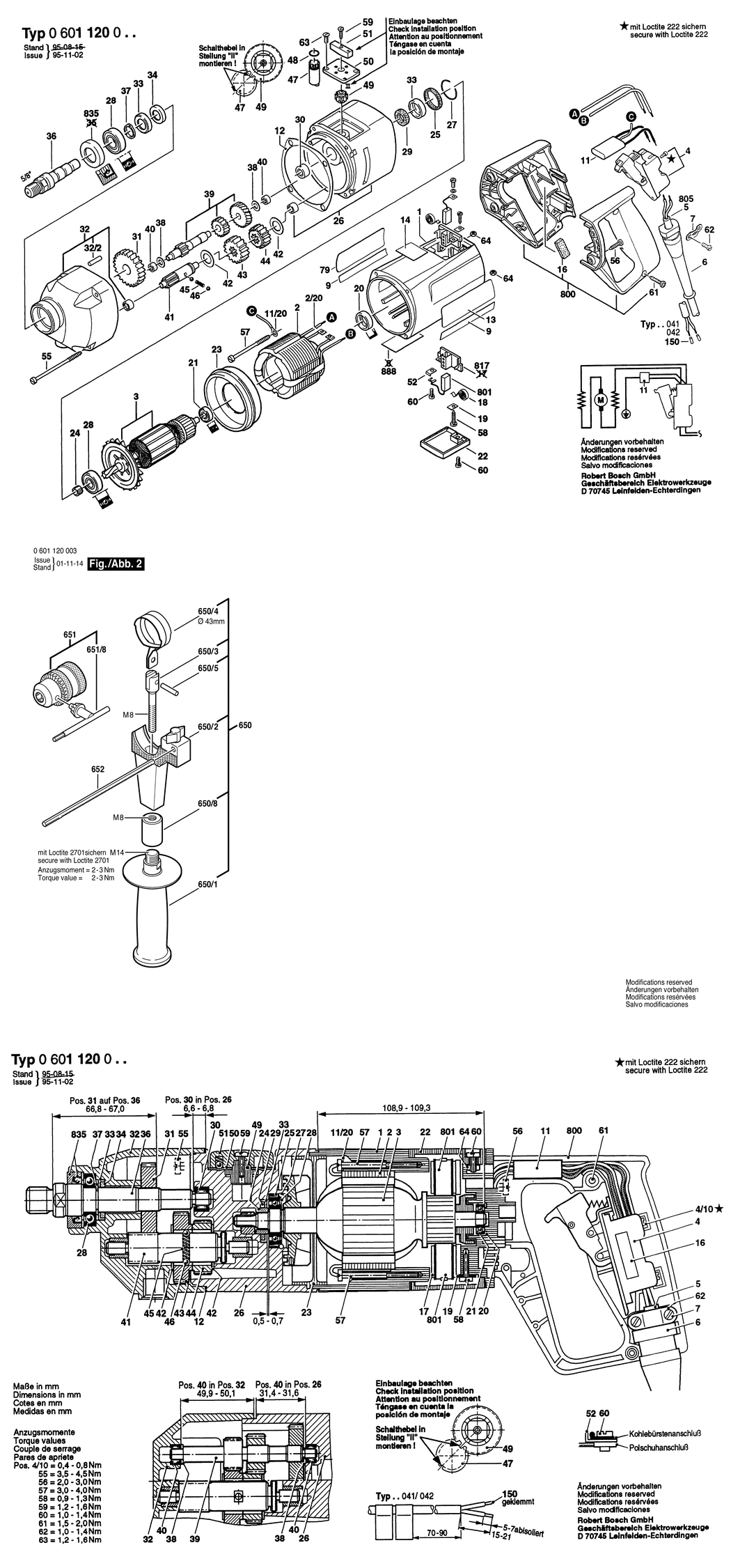 Bosch ---- / 0601120032 / CH 230 Volt Spare Parts