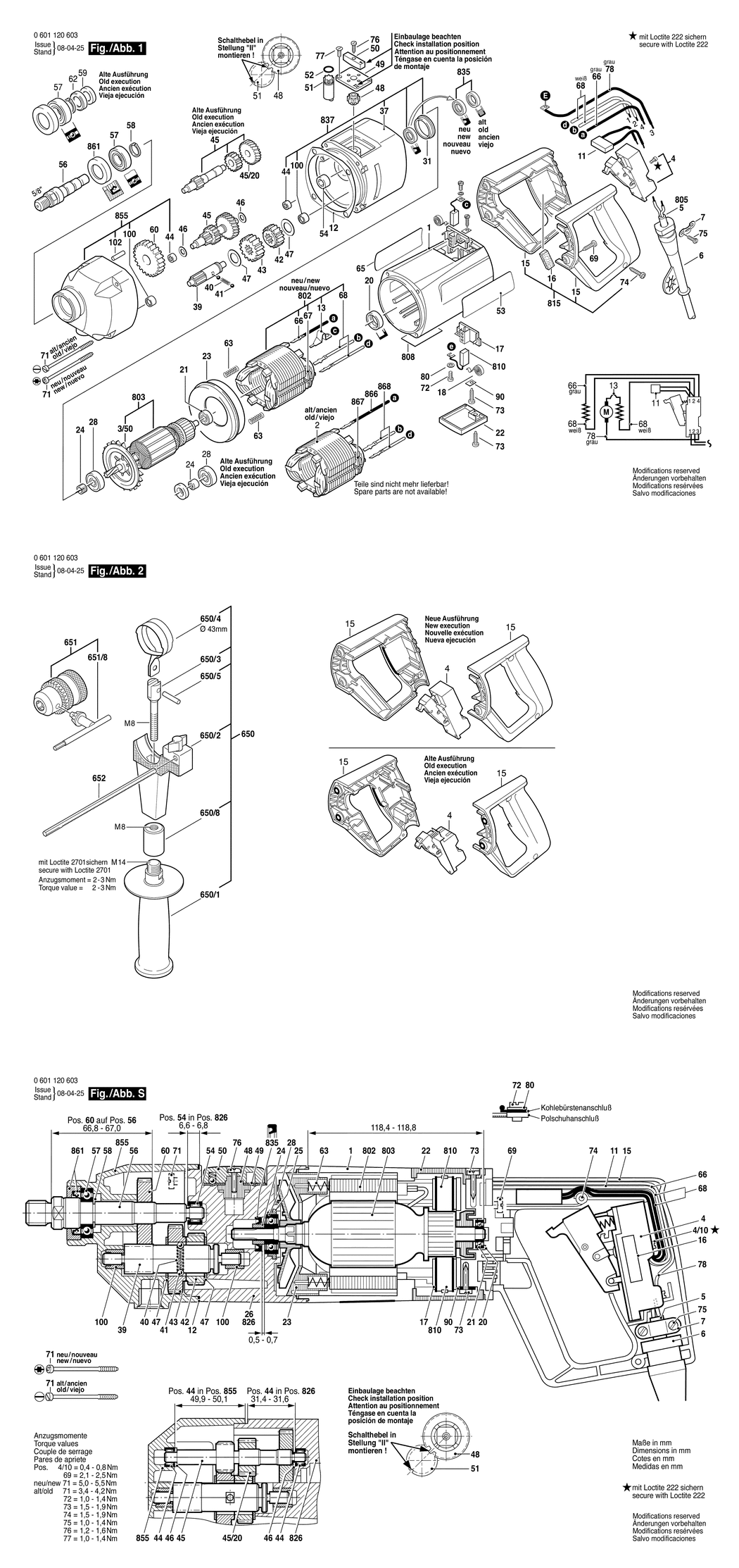 Bosch GBM 16-2 E / 0601120603 / EU 230 Volt Spare Parts