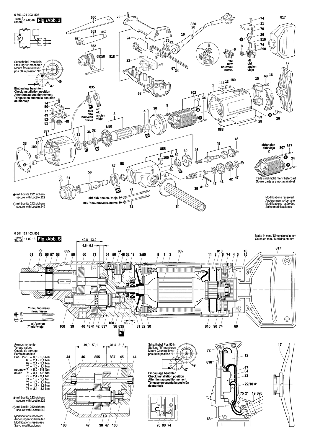 Bosch GBM 23-2 / 0601121103 / EU 220 Volt Spare Parts