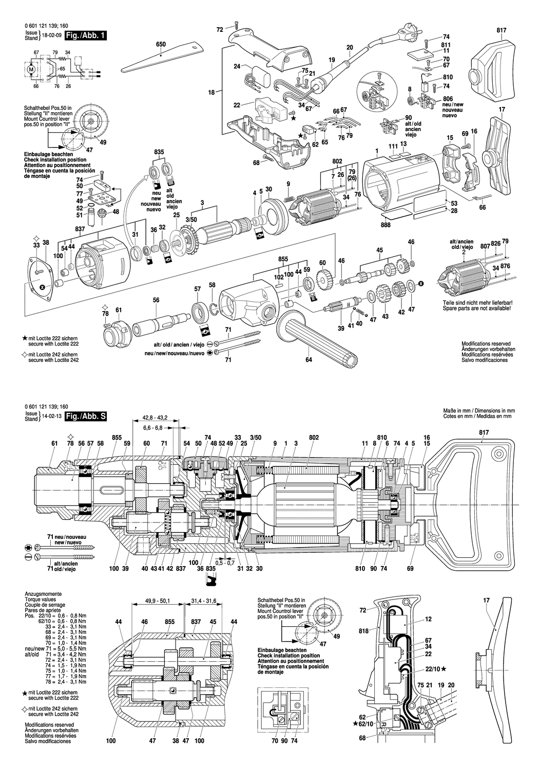 Bosch GBM 23-2 / 0601121160 / --- 220 Volt Spare Parts