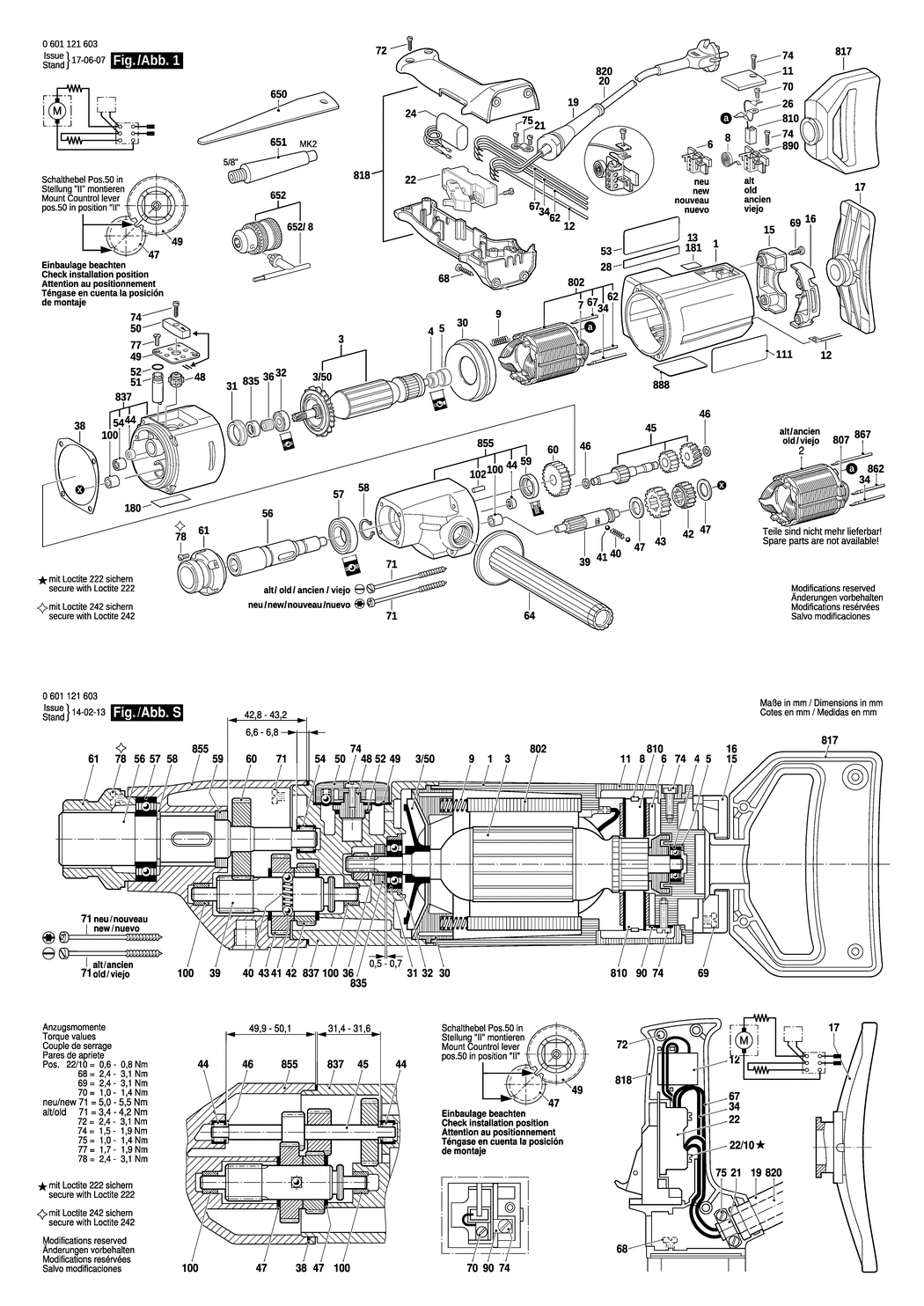 Bosch GBM 23-2 E / 0601121632 / CH 220 Volt Spare Parts