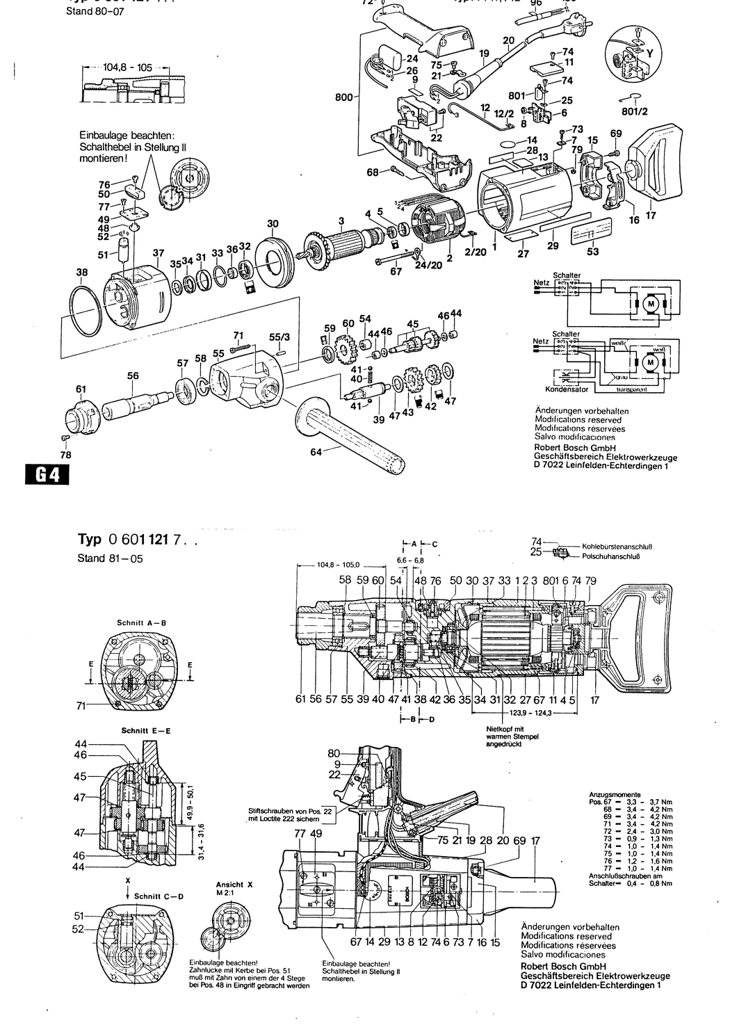 Bosch DRM 23/13 / 0601121747 / F 110 Volt Spare Parts