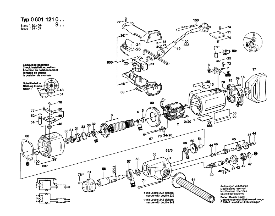Bosch DRM 23/13 / 0601121948 / F 220 Volt Spare Parts