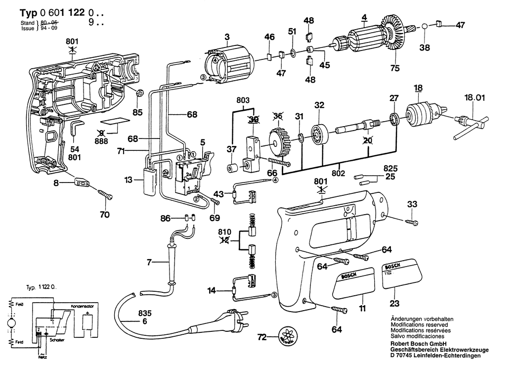 Bosch ---- / 0601122932 / CH 220 Volt Spare Parts