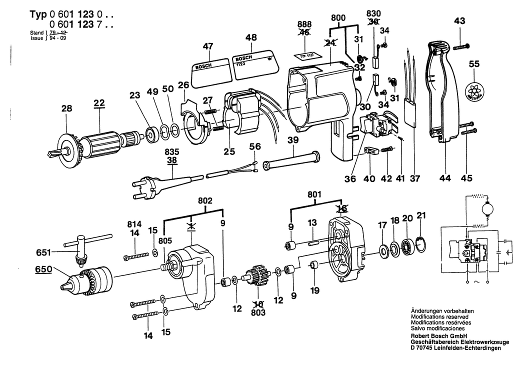 Bosch ---- / 0601123032 / CH 220 Volt Spare Parts