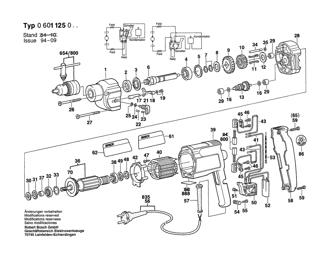 Bosch ---- / 0601125032 / CH 220 Volt Spare Parts