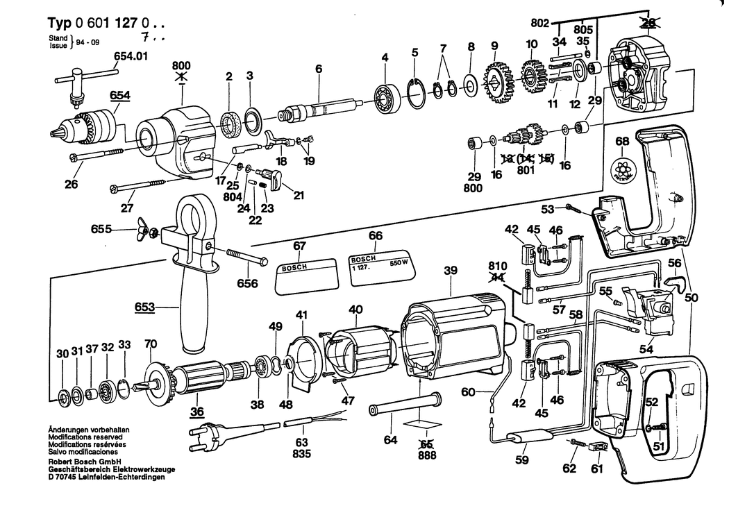 Bosch ---- / 0601127003 / EU 220 Volt Spare Parts