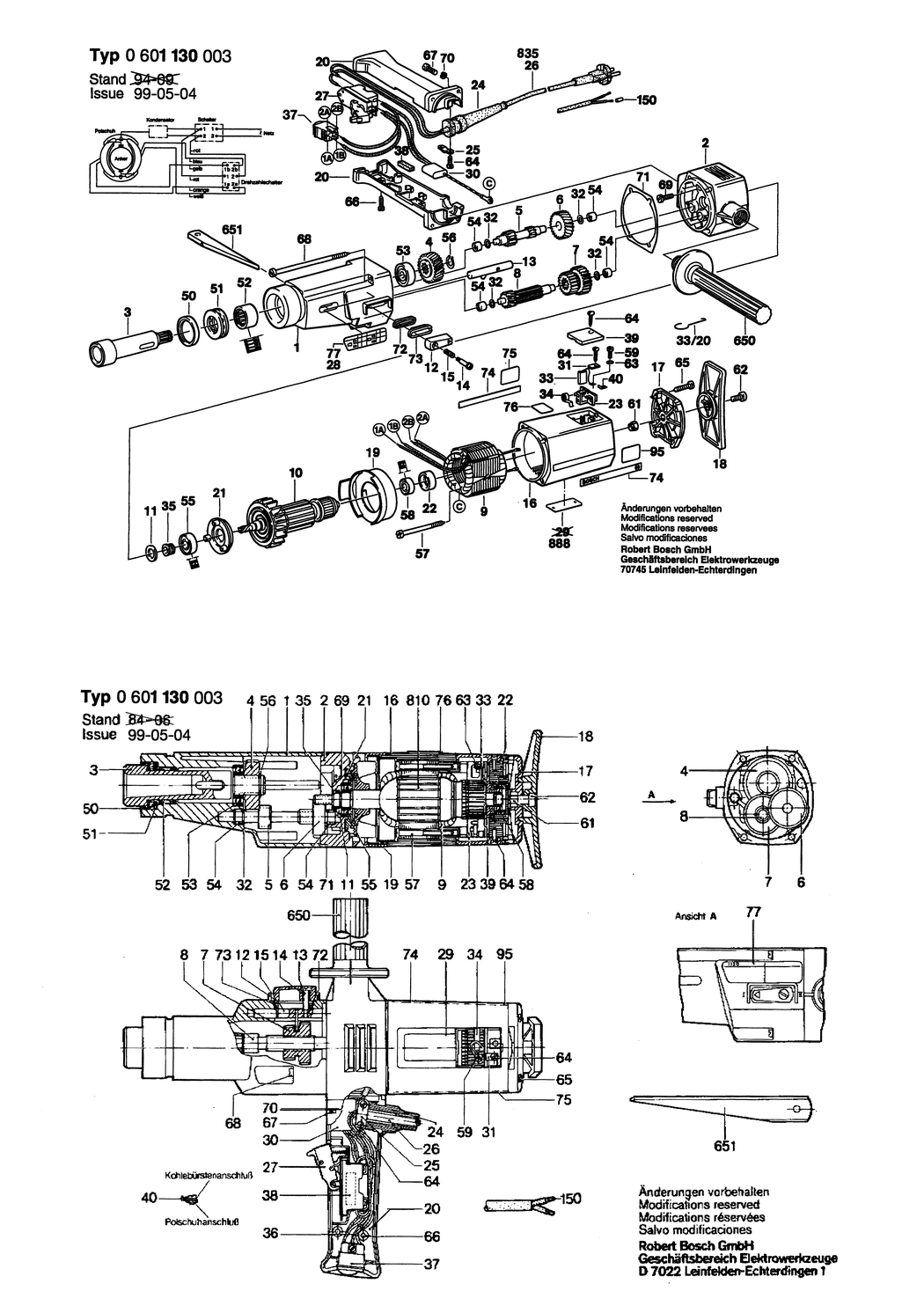 Bosch ---- / 0601130048 / F 220 Volt Spare Parts