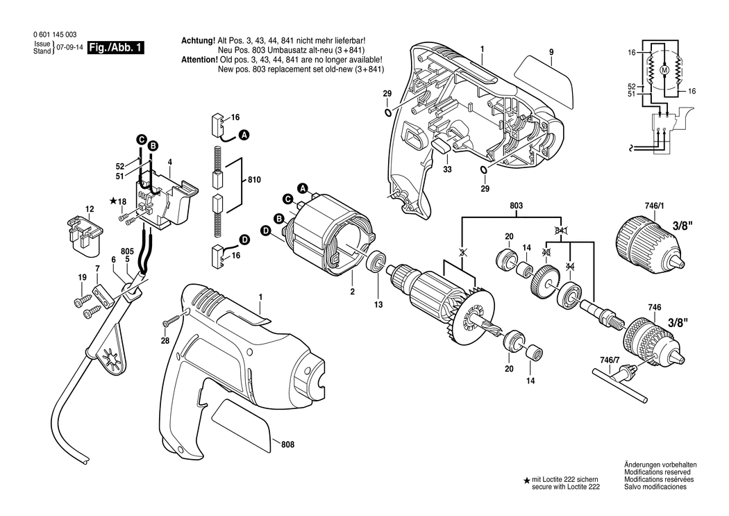 Bosch GBM 6 / 0601145003 / EU 230 Volt Spare Parts