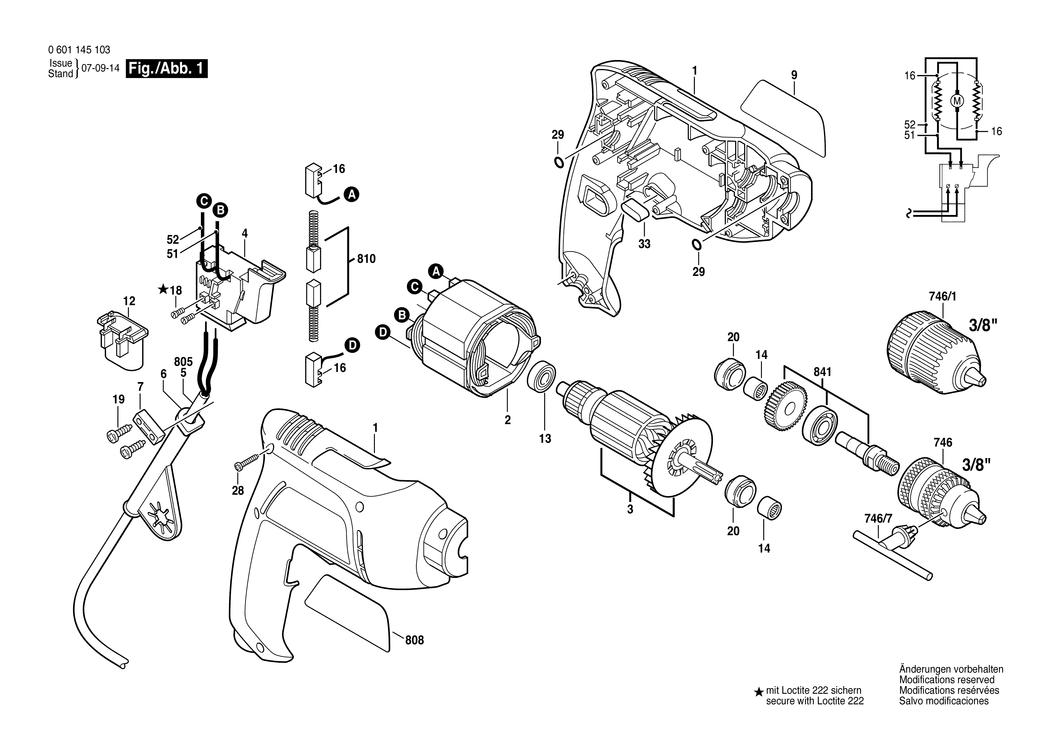 Bosch GBM 6 / 0601145103 / EU 230 Volt Spare Parts