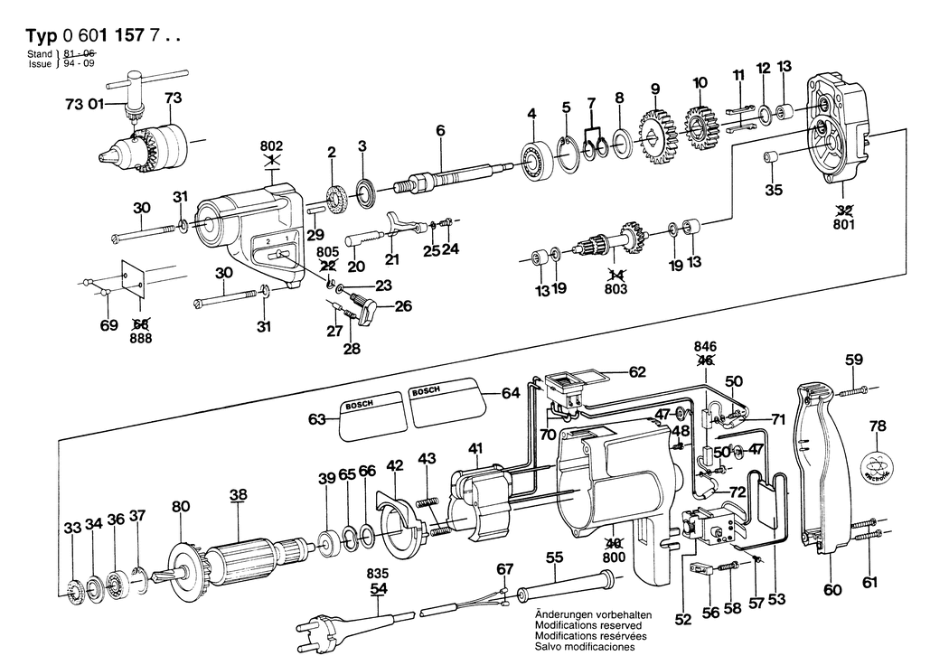 Bosch ELECTRONIC / 0601157732 / S 220 Volt Spare Parts