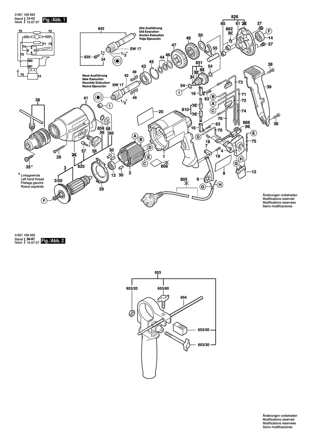 Bosch BM 13-E / 0601169563 / EU 230 Volt Spare Parts