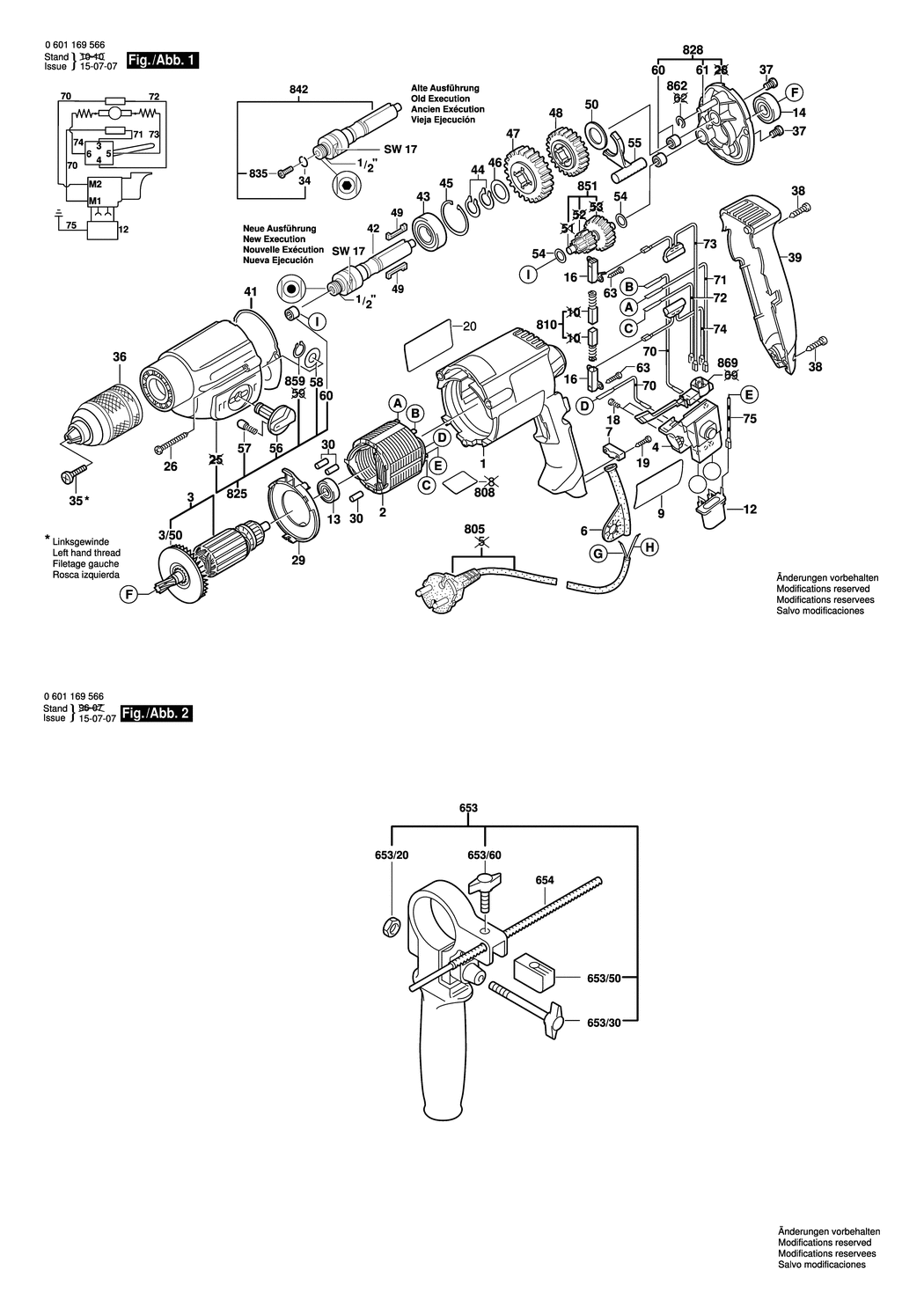 Bosch BM 13-SE / 0601169566 / EU 230 Volt Spare Parts