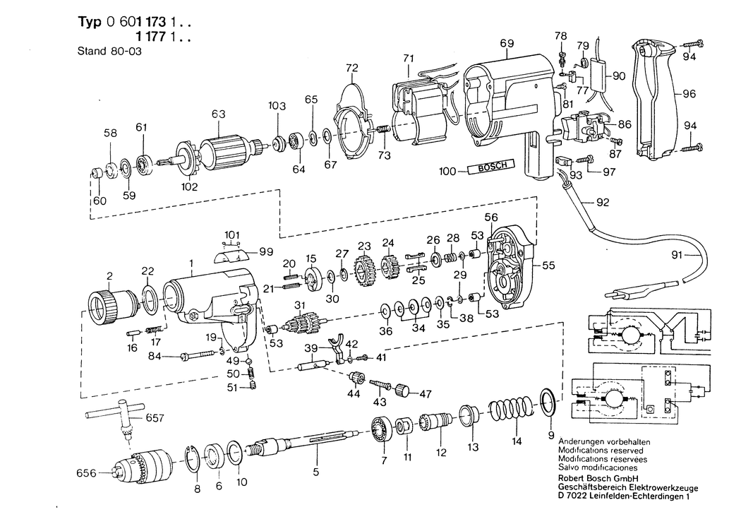 Bosch ---- / 0601173101 / EU 110 Volt Spare Parts