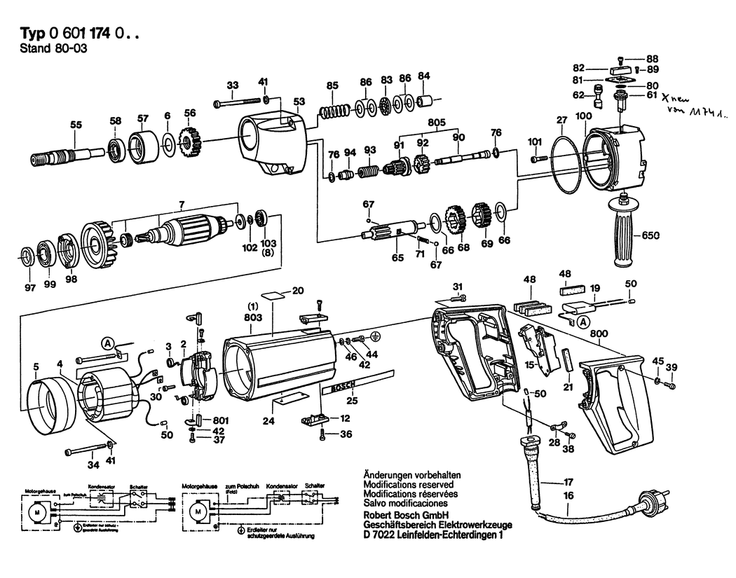 Bosch ---- / 0601174005 / EU 110 Volt Spare Parts